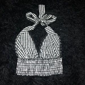 Plaid Halter Crop Top